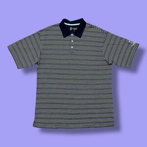 St Andrews Scotland Golf Polo Shirt Striped Short Sleeve PolyCotton Mens XL